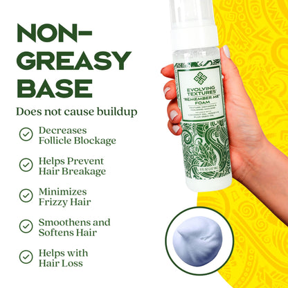 Alcohol-free styling foam for soft, defined curls and curly hair foam. Non-greasy, residue-free styling foam for textured hair. Helps prevent buildup, reduce frizz, and support hair health.