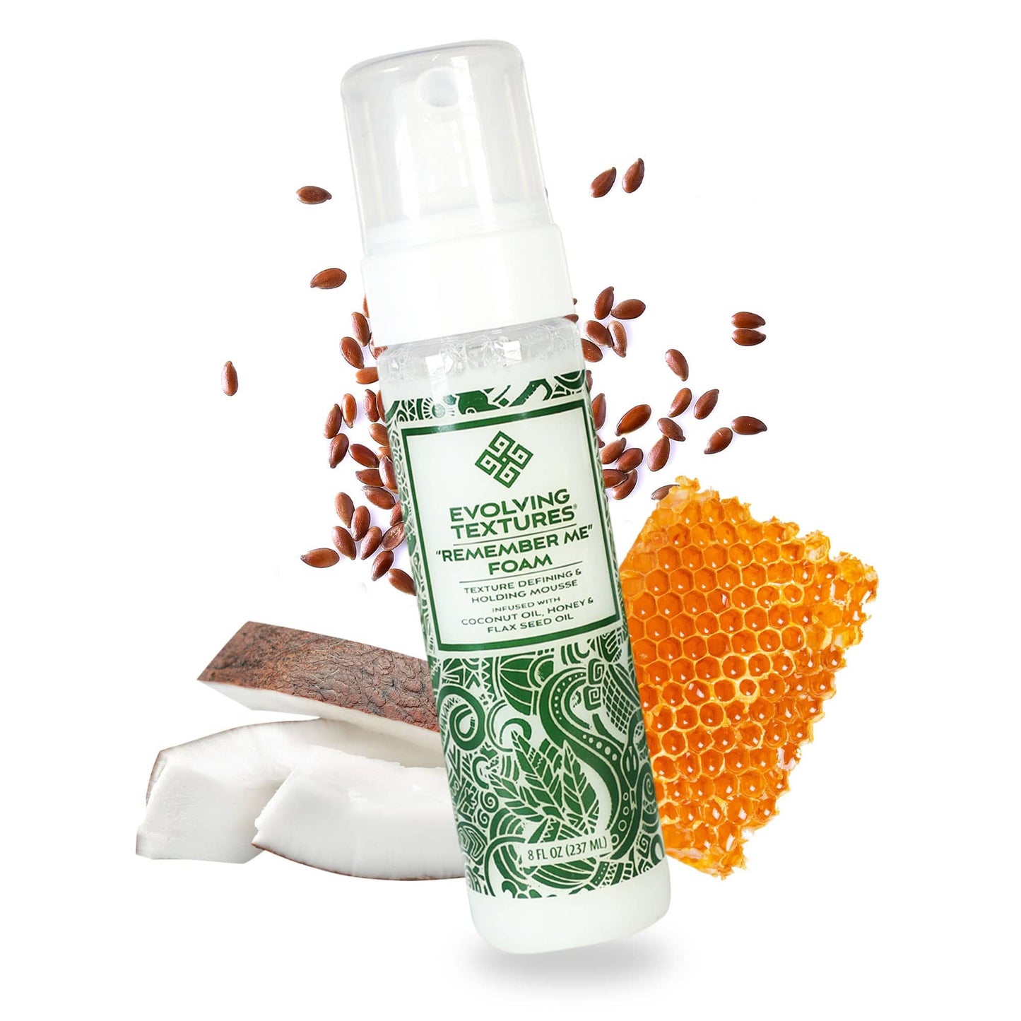 Frizz control styling foam for bouncy, defined curls. Evolving Textures Remember Me Styling Foam 8 oz bottle. Lightweight, curl-defining mousse with natural ingredients.