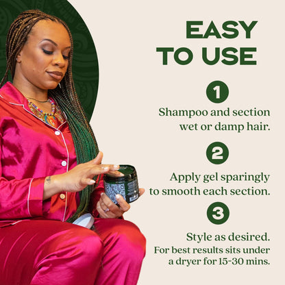 Evolving Textures O Gel – Easy to Use Plant-Based Gel for Wet or Damp Hair. Perfect for Locs, Twists, and Braid Styles.