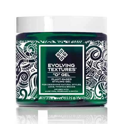 Main image of Evolving Textures O Gel – Plant-Based Hair Gel, braiding gel in green jar Infused with Aloe Vera, Rosemary, and Biotin for Moisture, Hold, and Healthy Hair.