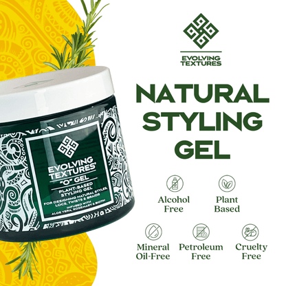 Evolving Textures O Gel – Plant-Based Styling Gel for Locs, Twists, and Braids. Alcohol-Free, Plant-Based, Mineral Oil-Free, Petroleum-Free, and Cruelty-Free Natural Hair Gel.
